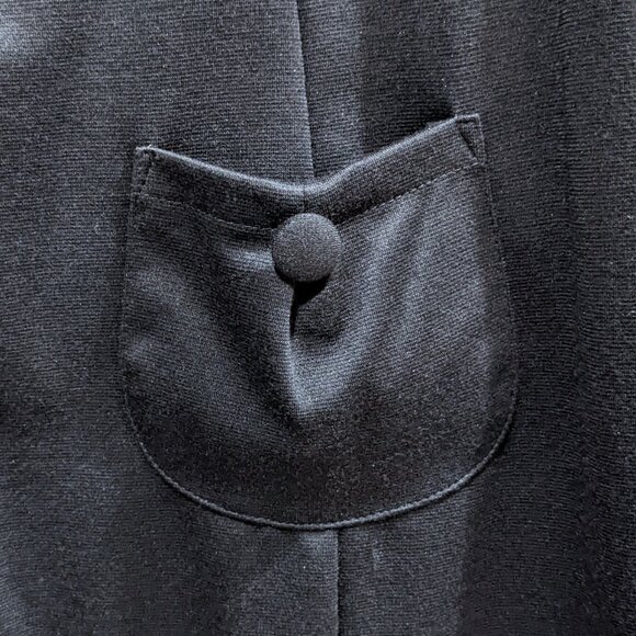 Vintage Y2K Little Black Dress 6 Queen Anne Sweetheart Neck Retro Mod Pockets - Picture 3 of 5